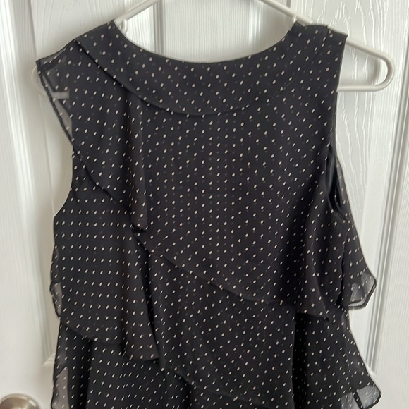 Jessica Howard Polka Dot Ruffle Dress Sleeveless Party Cocktail Black Size 8 - Picture 9 of 13